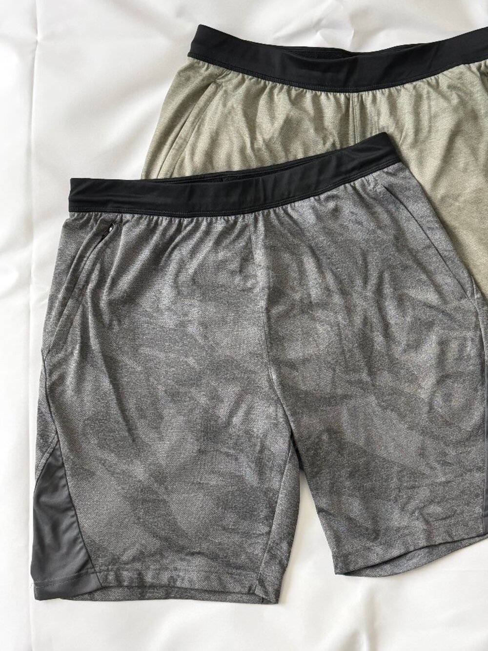 Adidas Aeroready 8" Gym Basketball Camo Shorts 2 Pair Grey Green Lot Medium